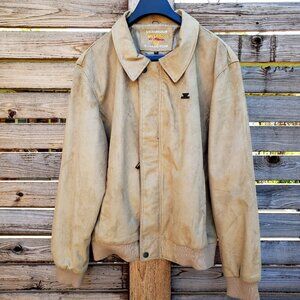 BNWT BVLGO di Milano BB Collection Suede Tan Leather Bomber Jacket (XXL)
